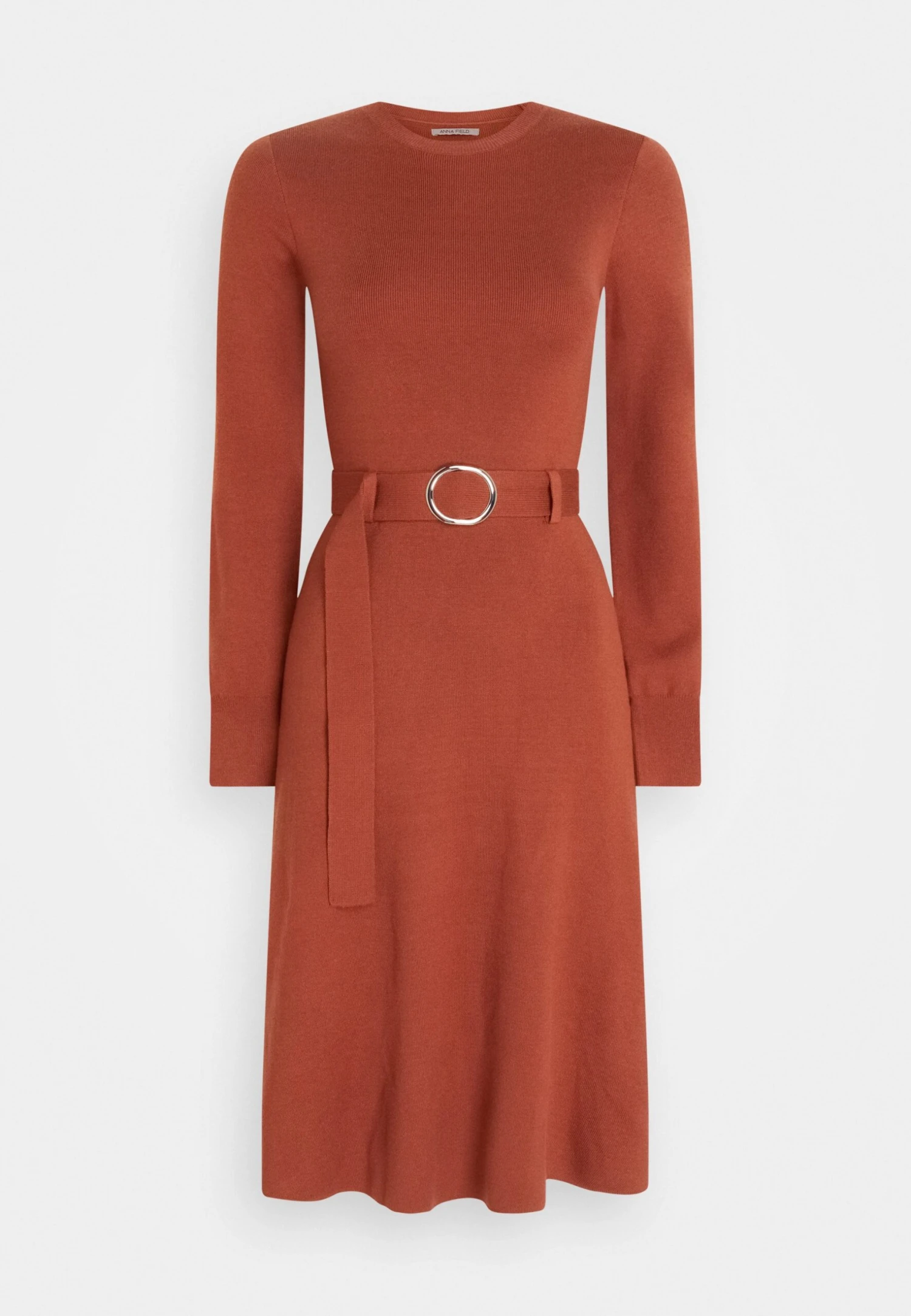 Anna Field Crew Ausschnitt Midi Strickkleid Mit Gürtel - Robe Pull - Brown 7 Anna Field Crew Ausschnitt Midi Strickkleid Mit Gürtel - Robe Pull - Brown – Image 5
