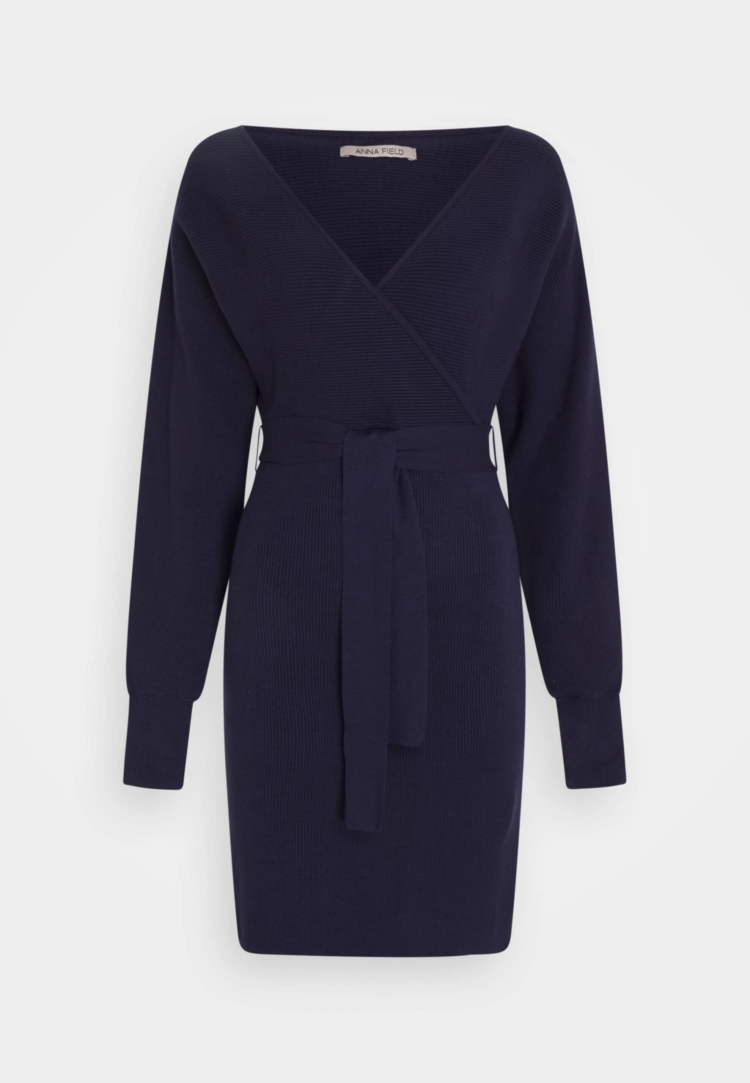 Anna Field Wrap V Ausschnitt Mini Strickkleid Mit Gürtel - Robe Fourreau - Dark Blue 7 Anna Field Wrap V Ausschnitt Mini Strickkleid Mit Gürtel - Robe Fourreau - Dark Blue – Image 5