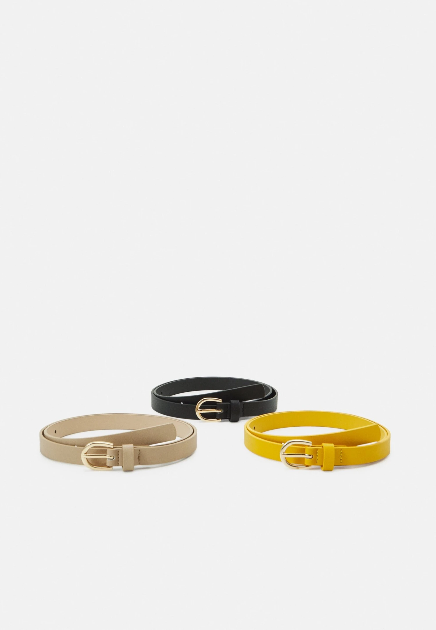 Anna Field 3 Pack - Ceinture - Black/Yellow/Taupe 3 Anna Field 3 Pack - Ceinture - Black/Yellow/Taupe
