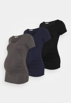 3 Pack - T-Shirt Imprimé - Black /Dark Grey/Dark Blue
