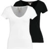 2 Pack - T-Shirt Basique - Black/White 1 2 Pack - T-Shirt Basique - Black/White -Anna Field 68b6fdf4bee145e0be86345861888f00