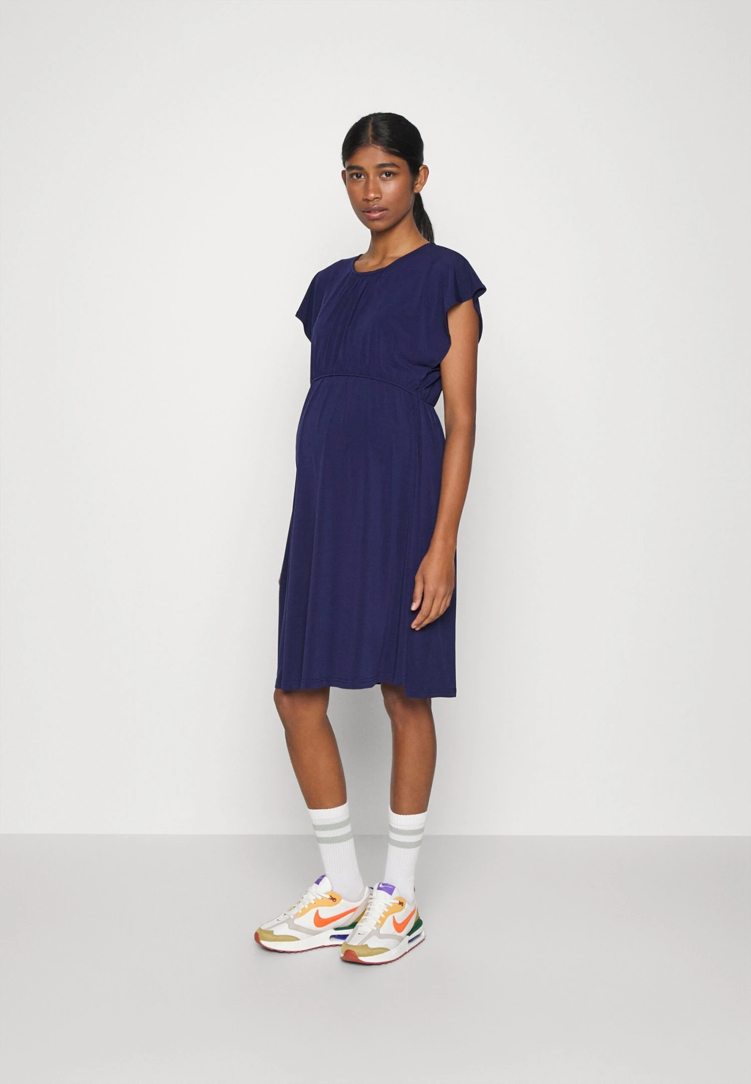 Fit And Flare Flowy Dropped Shoulder - Robe En Jersey - Dark Blue 4 Fit And Flare Flowy Dropped Shoulder - Robe En Jersey - Dark Blue â Image 2