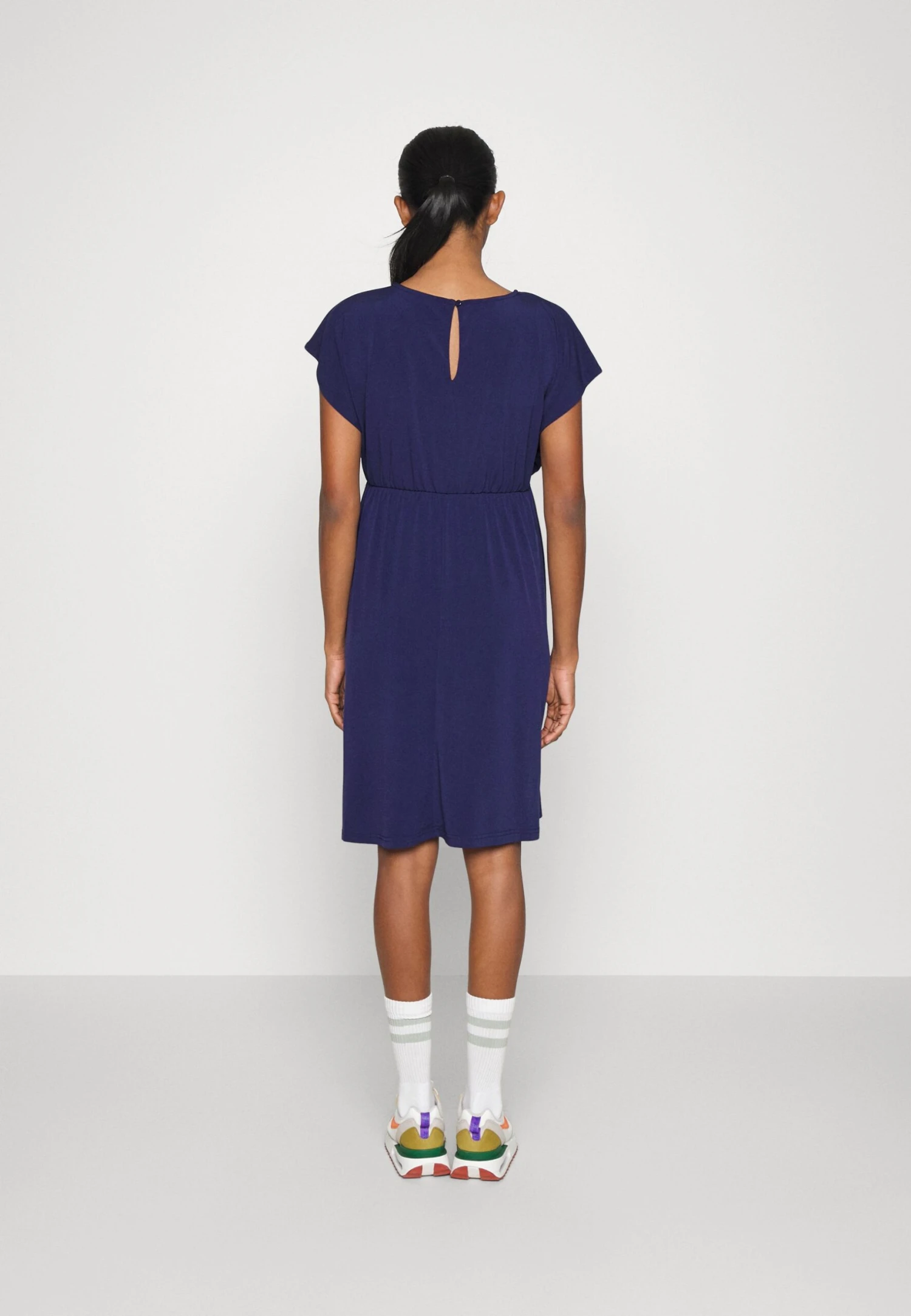 Fit And Flare Flowy Dropped Shoulder - Robe En Jersey - Dark Blue 5 Fit And Flare Flowy Dropped Shoulder - Robe En Jersey - Dark Blue â Image 3